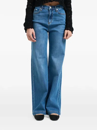 Roy Rogers Wide-leg Jeans In Blue