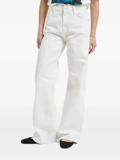 Roy Rogers Wide-leg Jeans In White