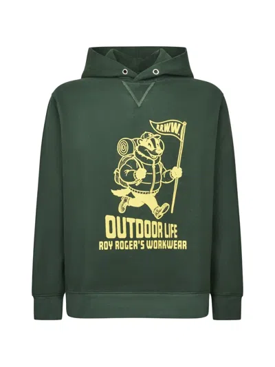 Roy Rogers Workwear Graphic-print Hoodie In Green