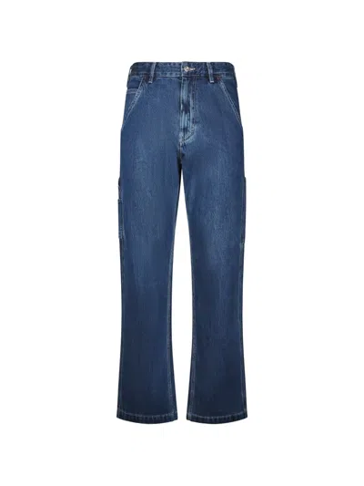 Roy Rogers Workwear Washed-finish Jeans In Blue