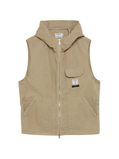 Roy Rogers Workwear X Engineered Garments Hooded Zip-fastening Vest In Neutral