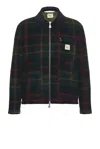 Roy Roger's X Dave's New York Work Short Jacket Check In Navy & Green