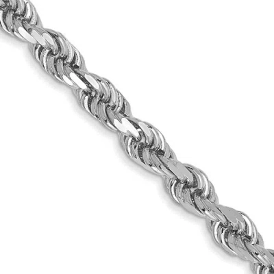 Pre-owned Roy Rose Jewelry 14k White Gold 3.1mm Diamond-cut Rope Chain Necklace