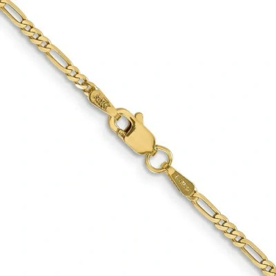 Pre-owned Roy Rose Jewelry Figaro Link Chain Necklace In Solid 14k Yellow Gold - 1.8 - 8.75 Width