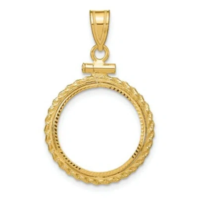 Pre-owned Roy Rose Jewelry Gold Coin Bezel Pendant Mounting In 14k Gold - 16.5mm - 32.7mm Coin Size