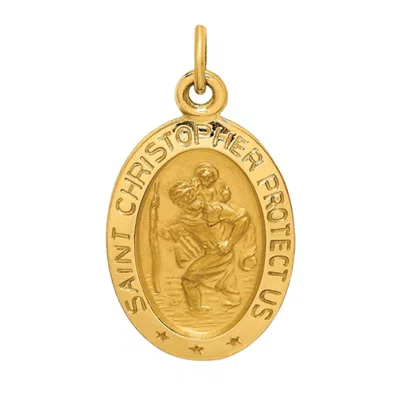 Pre-owned Roy Rose Jewelry Oval Saint Christopher Medal Pendants In 14k Yellow And White Gold - And 18k
