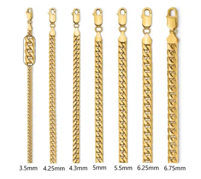 Pre-owned Roy Rose Jewelry Solid 14k Yellow Gold Miami Cuban Link Chain Necklace- 3.5, 5, 5.5, 6.25 Width