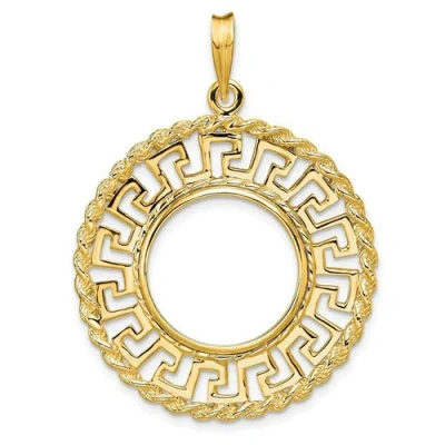 Pre-owned Roy Rose Jewelry Wideband Distinguished 14k Yellow Gold Coin Bezel Pendant Mounting - 13mm-37mm