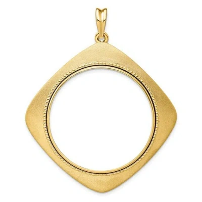 Pre-owned Roy Rose Jewelry Wideband Distinguished 14k Yellow Gold Coin Bezel Pendant Mounting- 13mm-39.5mm