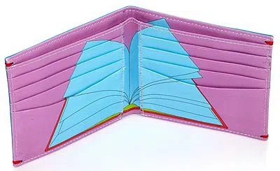 Pre-owned Royal Academy Of Arts, London, Uk Michael Craig-martin 'book', 2015 Men's Leather Bi-fold Wallet / Billfold In Turquoise, Purple, Blue