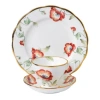 Royal Albert 100 Years 1970 3-piece Set, Teacup Saucer & Plate-poppy In Multi