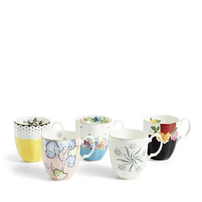 Royal Albert 100 Years Mug 13.5oz 1920 - 1960, Set Of 5 In Blue;black;white;green;red;yellow;pink