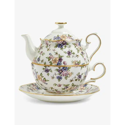 Royal Albert 100 Years Of 1940 English Chintz Tea For One Fine Bone China Three-piece Tea Set In Multi