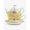 Royal Albert 100 Years Of 1990 Bouquet Tea For One Fine Bone China Three-piece Tea Set