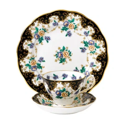 Royal Albert 100 Years Of  1900 3 Piece Bone China Teacup & Saucer Set In Brown;green