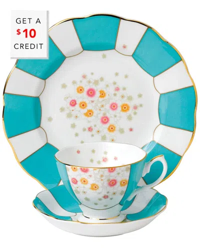 ROYAL ALBERT ROYAL ALBERT 100 YEARS OF ROYAL ALBERT 1930 MINT DECO 3PC PLACE SETTING WITH $10 CREDIT