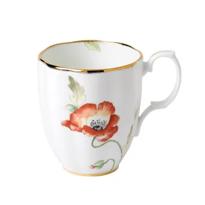 Royal Albert 100 Years Of  1970 Bone China Coffee Mug In White;red