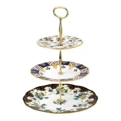Royal Albert 100 Years Of  Bone China Tiered Stand In Brown;white