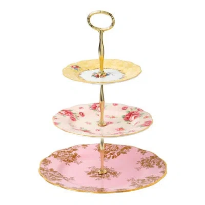 Royal Albert 100 Years Of  Tiered Stand In Pink;gold