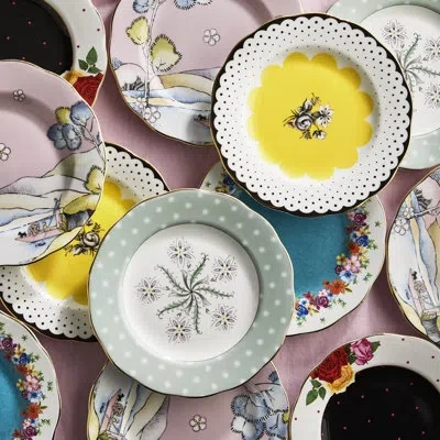 Royal Albert 100 Years Plate 20cm 7.9in, 1920 - 1960, Set Of 5 In Blue;black;white;green;yellow;pink