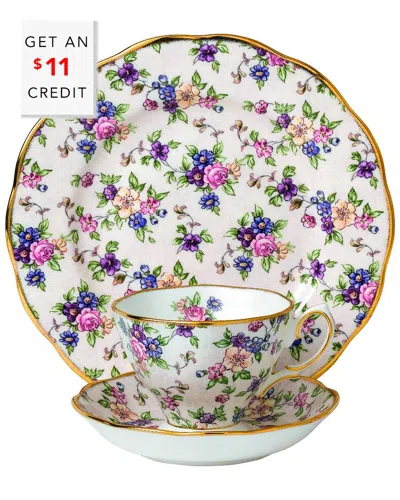 ROYAL ALBERT ROYAL ALBERT 100 YEARS TEACUP AND SAUCER 3PC SET WITH $11 CREDIT