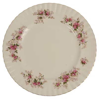 Pre-owned Royal Albert 1940,  Lavender Rose Set Of 8, Porcelain Dinner Plates, Gold Rim In Red