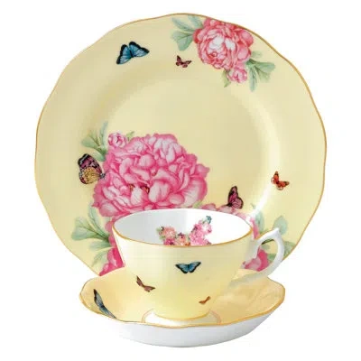Royal Albert Friendship  Miranda Kerr 3 Piece 8" Bone China Teacup Saucer And Salad Plate Set In Yellow