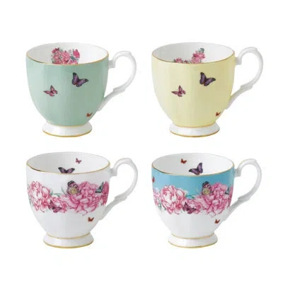 Royal Albert Friendship  Miranda Kerr 4 Piece Bone China Coffee Mug Set In Blue;yellow;pink