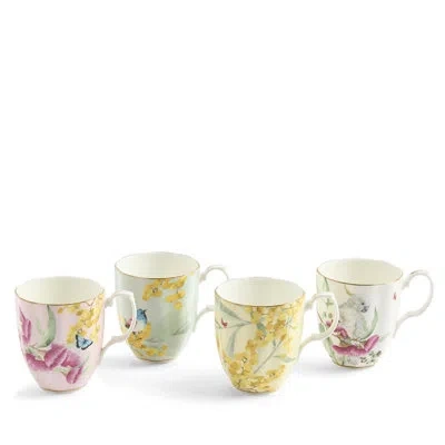 Royal Albert Miranda Kerr Australiana Mug 13.5oz, Set Of 4 In White;green;yellow;pink