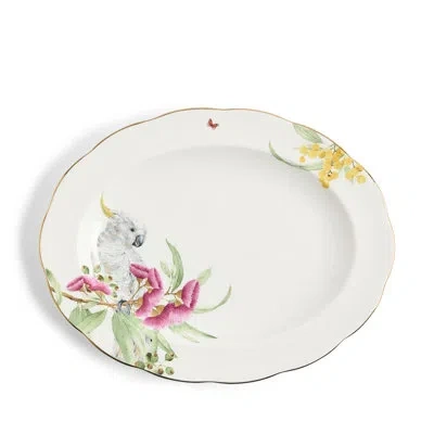 Royal Albert Miranda Kerr Australiana Serving Platter 13in In White;green;yellow;pink