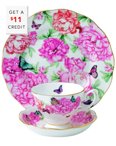 Royal Albert Miranda Kerr For  Gratitude 3pc Teacup And Saucer Set With $11 Credit In Multi