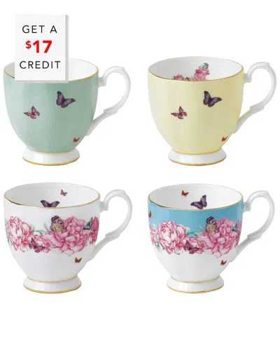 Royal Albert Miranda Kerr For  Miranda Kerr Set Of Four 10oz Patterned Vintage Mugs With $17 Credit In Multi