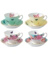 Royal Albert Miranda Kerr Friendship Teacups And Saucers Set Of Four In Open