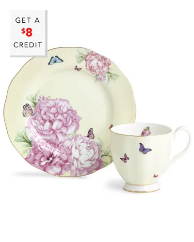 Royal Albert Miranda Kerr Friendship Joy Footed Mug & Plate Set With $8 Credit In Multi