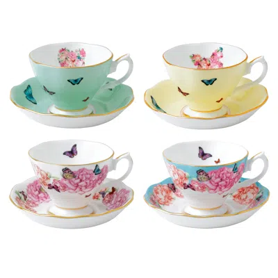 Royal Albert Miranda Kerr Friendship Teacup & Saucer 8 Piece Set Blessings, Gratitude, Joy & Devotion