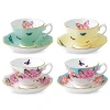 Royal Albert Mixed Patterns Teacup & Saucer, Set Of 4