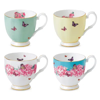 Royal Albert Mixed Patterns Vintage Look Mugs, Set Of 4 In Multi