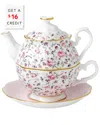 Royal Albert Rose Confetti Tea For One Set