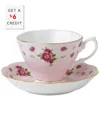 Royal Albert New Country Roses Pink Teacup And Saucer