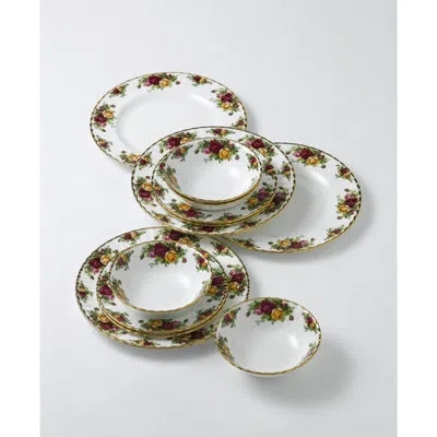 Royal Albert Old Country Roses 12 Piece Set In Red;yellow