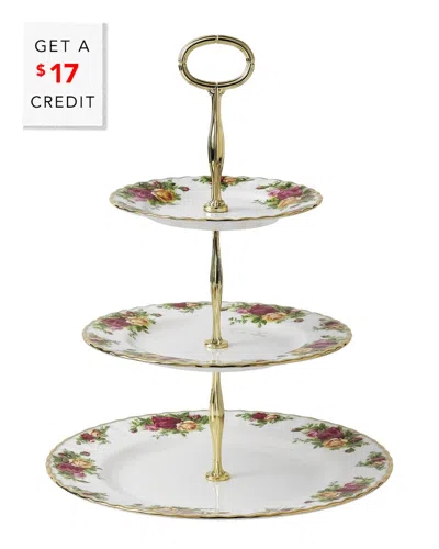 Royal Albert Old Country Roses 3-tier Cake Stand W In Brown