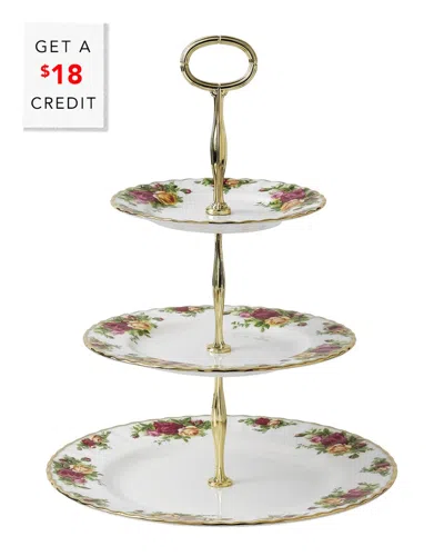 Royal Albert Old Country Roses 3-tier Cake Stand With $18 Credit In Multi