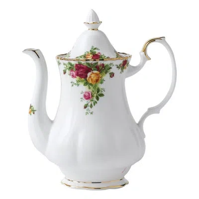 Royal Albert Old Country Roses 5.25 Cup Coffee Pot Server In White