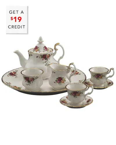 Royal Albert Old Country Roses 9pc Tea Set With $19 Credit In White