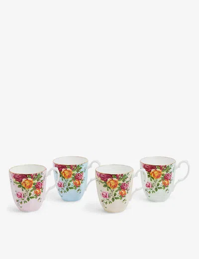 ROYAL ALBERT OLD COUNTRY ROSES BONE CHINA MUGS SET OF 4