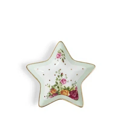 Royal Albert Old Country Roses Christmas Star Bowl In White;green;red;yellow;pink