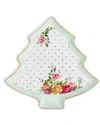 Royal Albert Old Country Roses Christmas Tree Serving Dish 10.6in In Green