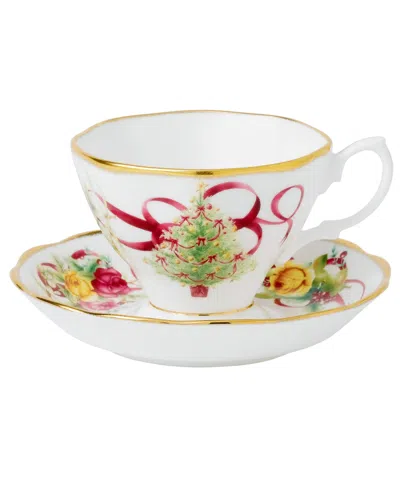 Royal Albert Old Country Roses Holiday Teacup And Saucer In Transparent