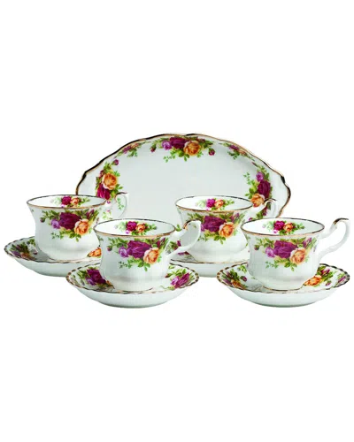 Royal Albert Old Country Roses Tea Completer 9pc Set In Blue
