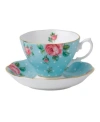 Royal Albert Polka Blue Cup And Saucer In Blue
